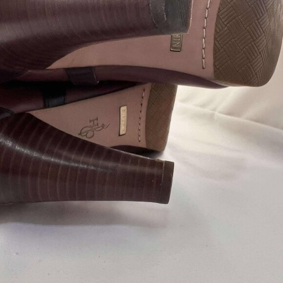 Cole Haan Women's N_ke Air Boots Knee Tall w/ Zip 2-Tone Brown Leather High Heel - Picture 5 of 7